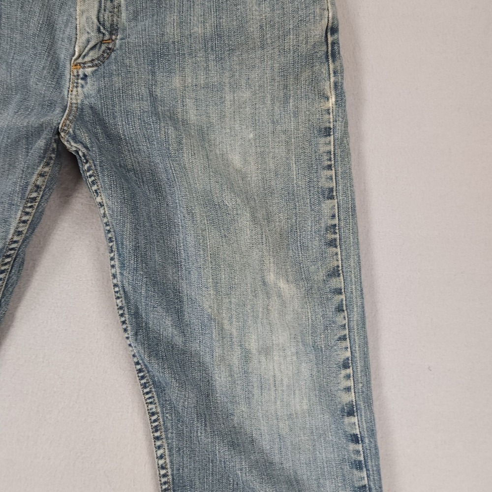Genuine Wrangler Relaxed Fit Straight Jeans Men's 31x30 Blue Faded Distressed - Picture 13 of 15